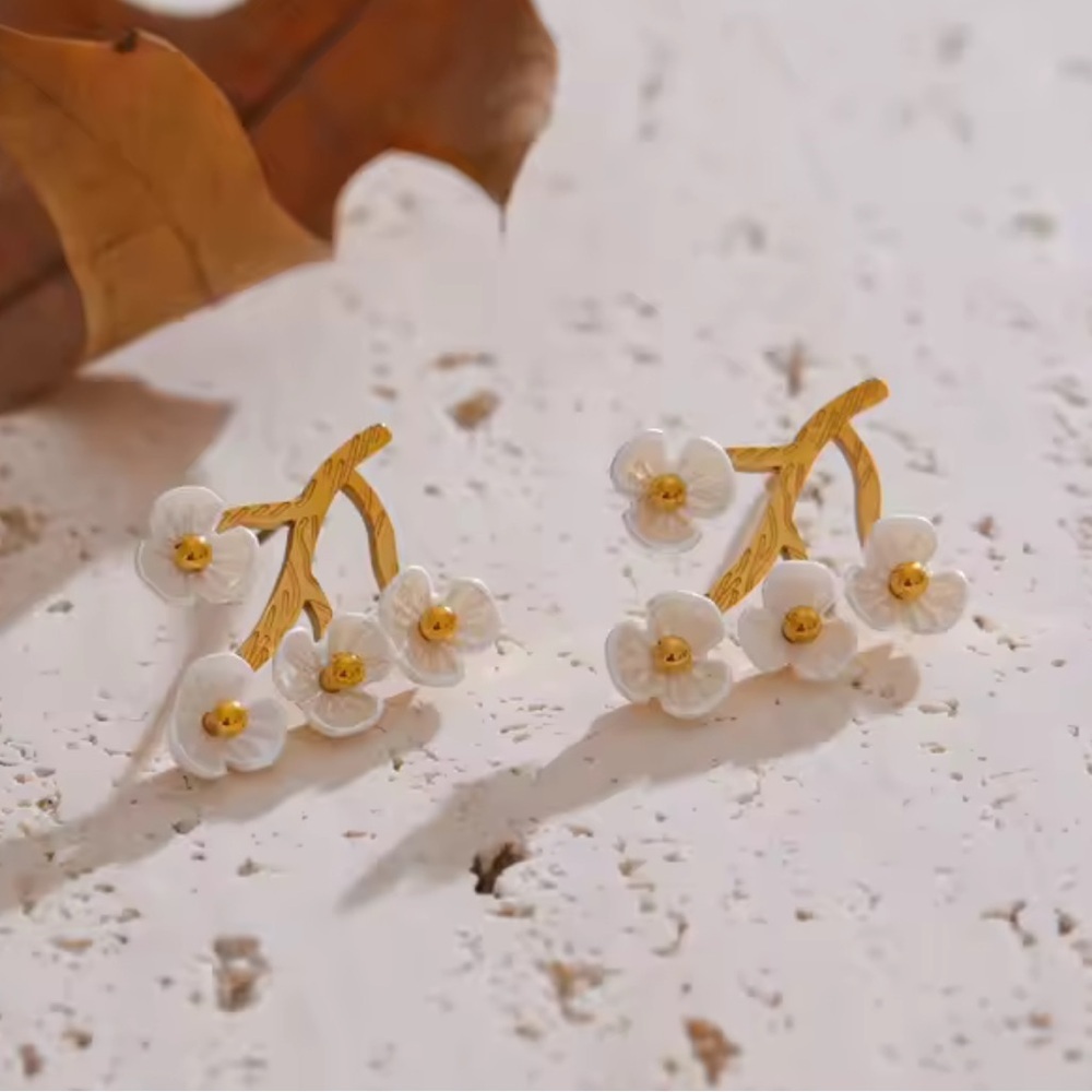 Cherry Blossom Gold Earrings — image 6 of 8